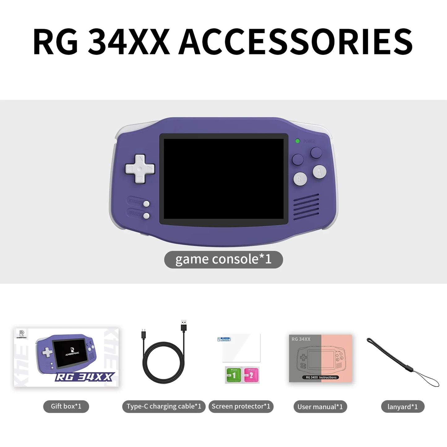 RG34XX Retro Handheld Game Console 3.4" IPS 720x480 Linux 3500mAh Bluetooth WiFi - Nova Electronics