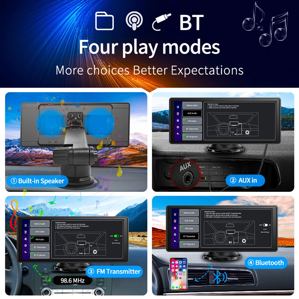 10.26 Inch Android 13 Rearview Mirror Dash Cam 8 Core CarPlay Android Auto 1080P GPS Bluetooth Touch Screen - Nova Electronics