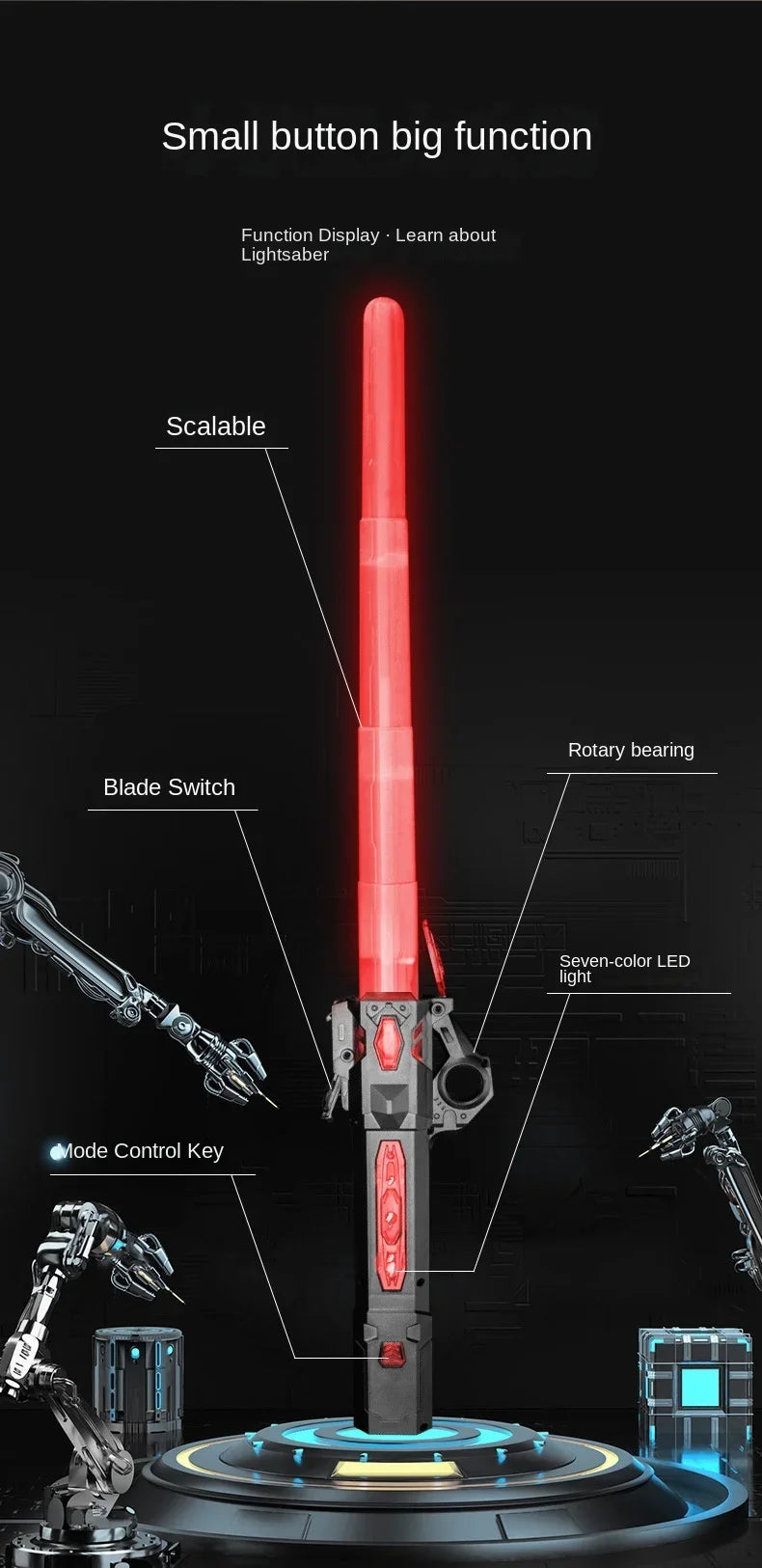 Glowing Telescopic Music Laser Sword – Flashing 2-in-1, Rotating Light & Decompression Fun for Kids & Adults