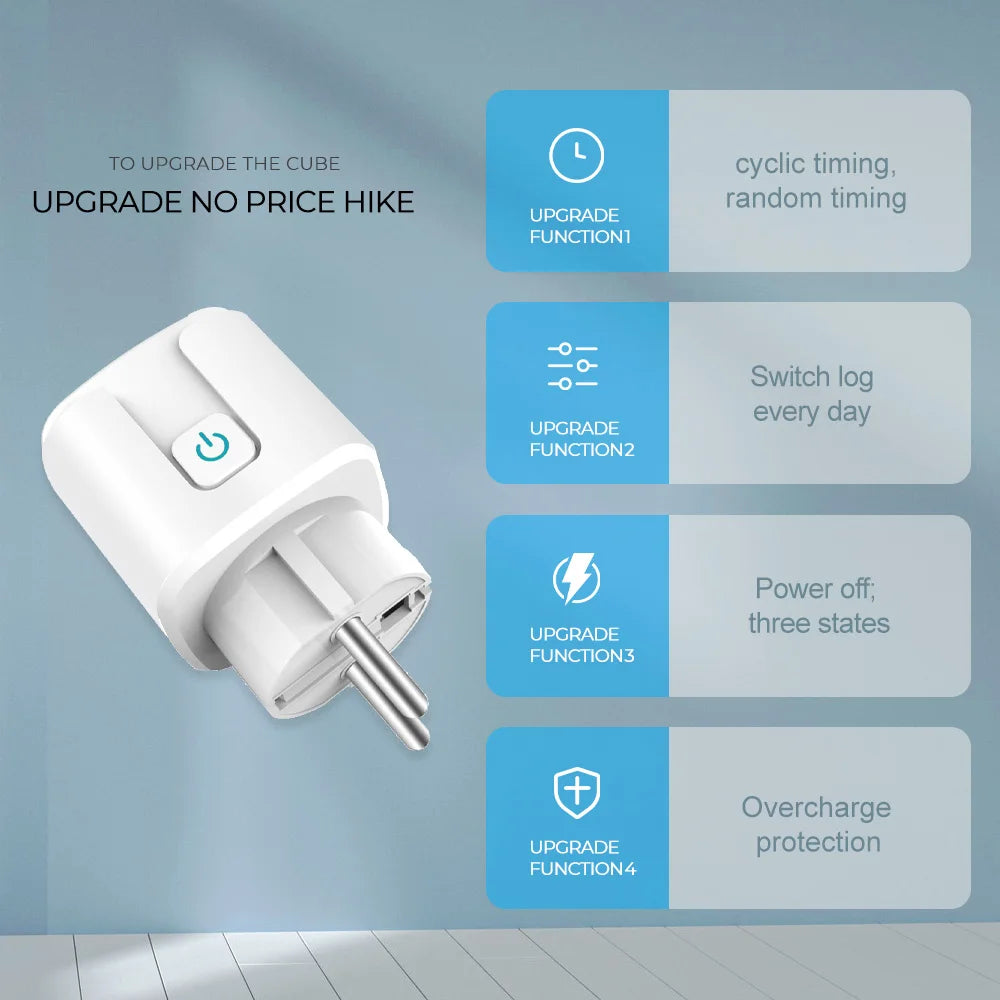 Tuya Wifi Smart Socket EU Plug 16/20A Power Monitor Remote Control SmartLife APP Works with Alexa Yandex Alice Google Assistant - Nova Electronics