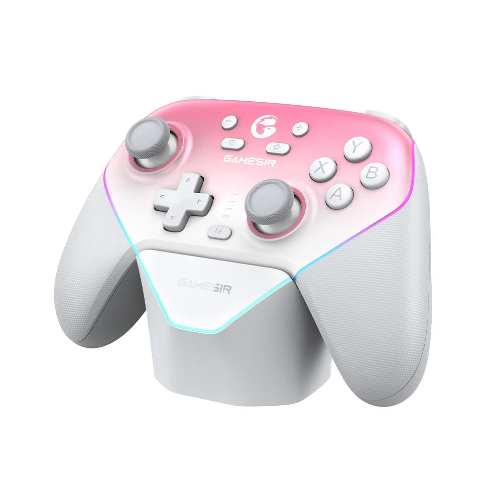 Wireless Switch Controller with Charging Dock | GameSir Super Nova Hall Effect Joysticks, RGB Lights, Anti-Drift, PC/Android/iOS Compatible, Dual Motors & Back Buttons - Nova Electronics