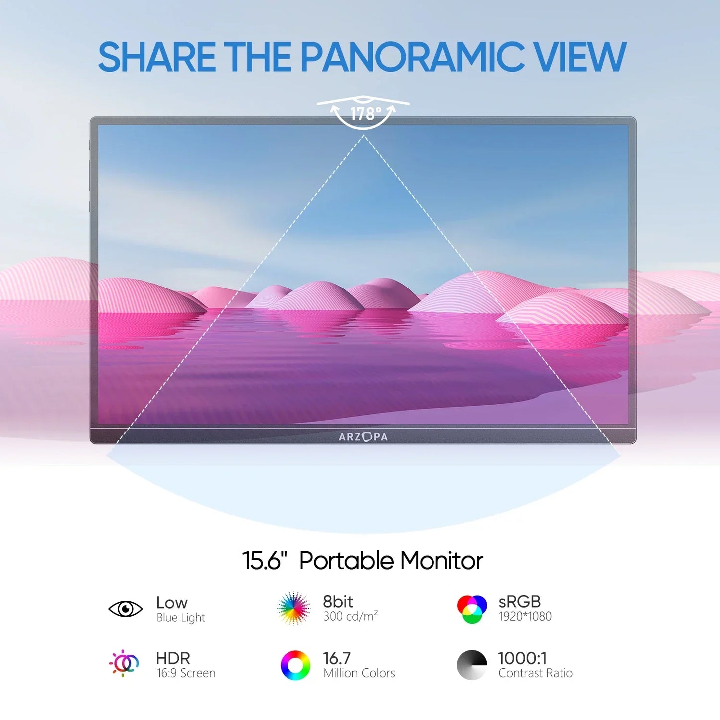 15.6" FHD 1080P Portable Monitor with HDR10 IPS Display for Gaming and Work - Nova Electronics