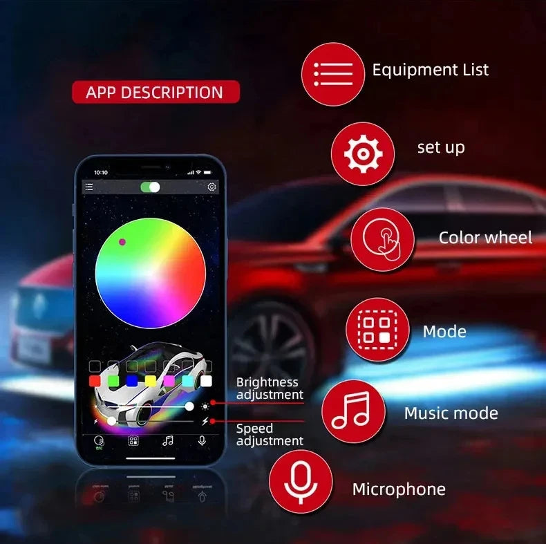 Symphony Car Foot Mat Ambient Light Welcome Logo App Control RGB Led Acrylic Car Interior Decorative Atmosphere Neon Lamp