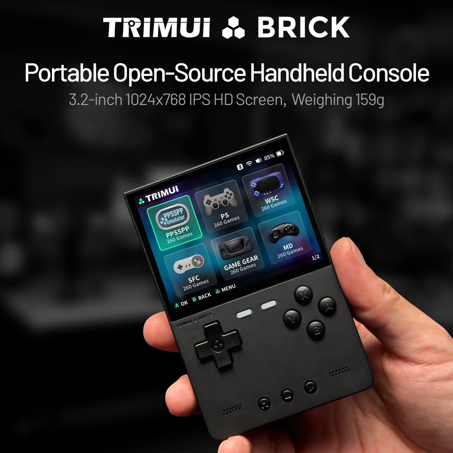 Handheld Game Console Retro Gaming Device 3.2" IPS Screen 12000+ Games Linux System RGB LED Lighting Metal Back Panel WiFi Bluetooth 3000mAh Battery Expandable Storage Up To 1TB Type-C Charging Portable Gaming - Nova Electronics