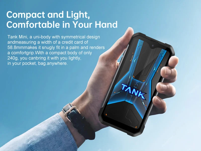 Unihertz 8849 Tank Mini Rugged Smartphone 4.3 Inch Display Android 13 5800mAh 24GB 256GB Helio G99 Octa Core 100MP Cameras IP68 - Nova Electronics