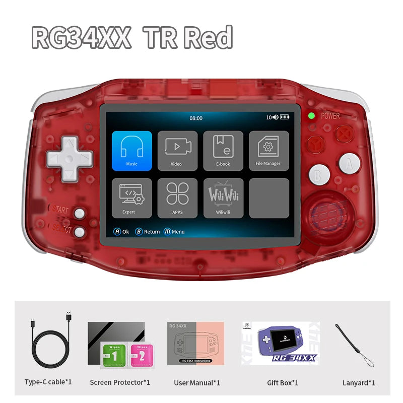 RG34XX Retro Handheld Game Console 3.4" IPS 720x480 Linux 3500mAh Bluetooth WiFi - Nova Electronics