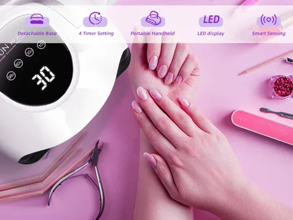 220W LED UV Light Dryer for Nails Gel Polish with 57 Lamp Beads 4 Timer Setting & LCD Touch Display Screen - Nova Electronics