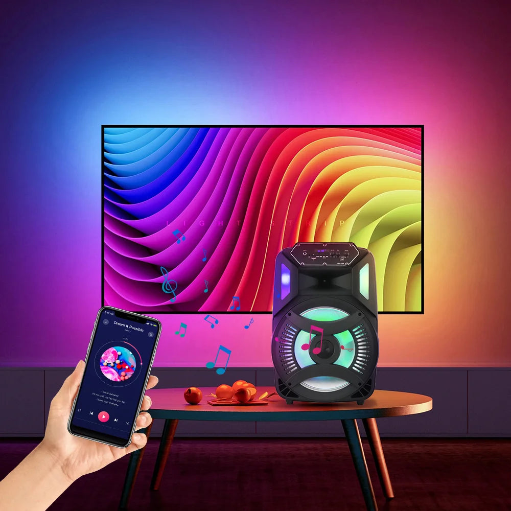 Loud Portable Bluetooth Party Speaker with 12" Subwoofer, RGB Lights & Karaoke Mic β Rechargeable Sound System for Outdoor Events, DJ Sessions, and Home Gatherings - Nova Electronics