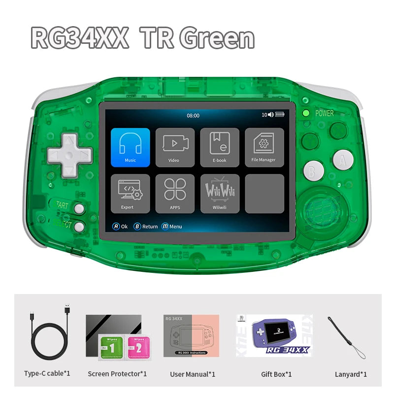 RG34XX Retro Handheld Game Console 3.4" IPS 720x480 Linux 3500mAh Bluetooth WiFi - Nova Electronics