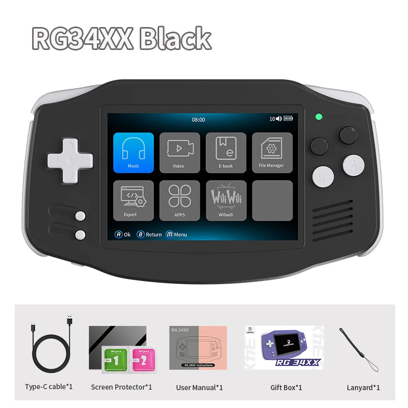 RG34XX Retro Handheld Game Console 3.4" IPS 720x480 Linux 3500mAh Bluetooth WiFi - Nova Electronics