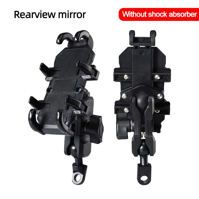 Motorcycle Bike Phone Holder w/ Shock Absorbe Handlebar Fork Stem Mount GPS Clip for 4.7-7.1 inch Shockproof Mobile Phone Stand - Nova Electronics