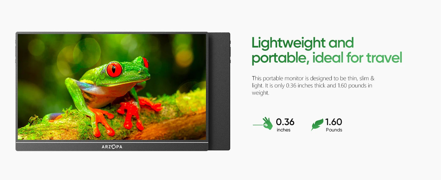 15.6" FHD 1080P Portable Monitor with HDR10 IPS Display for Gaming and Work - Nova Electronics