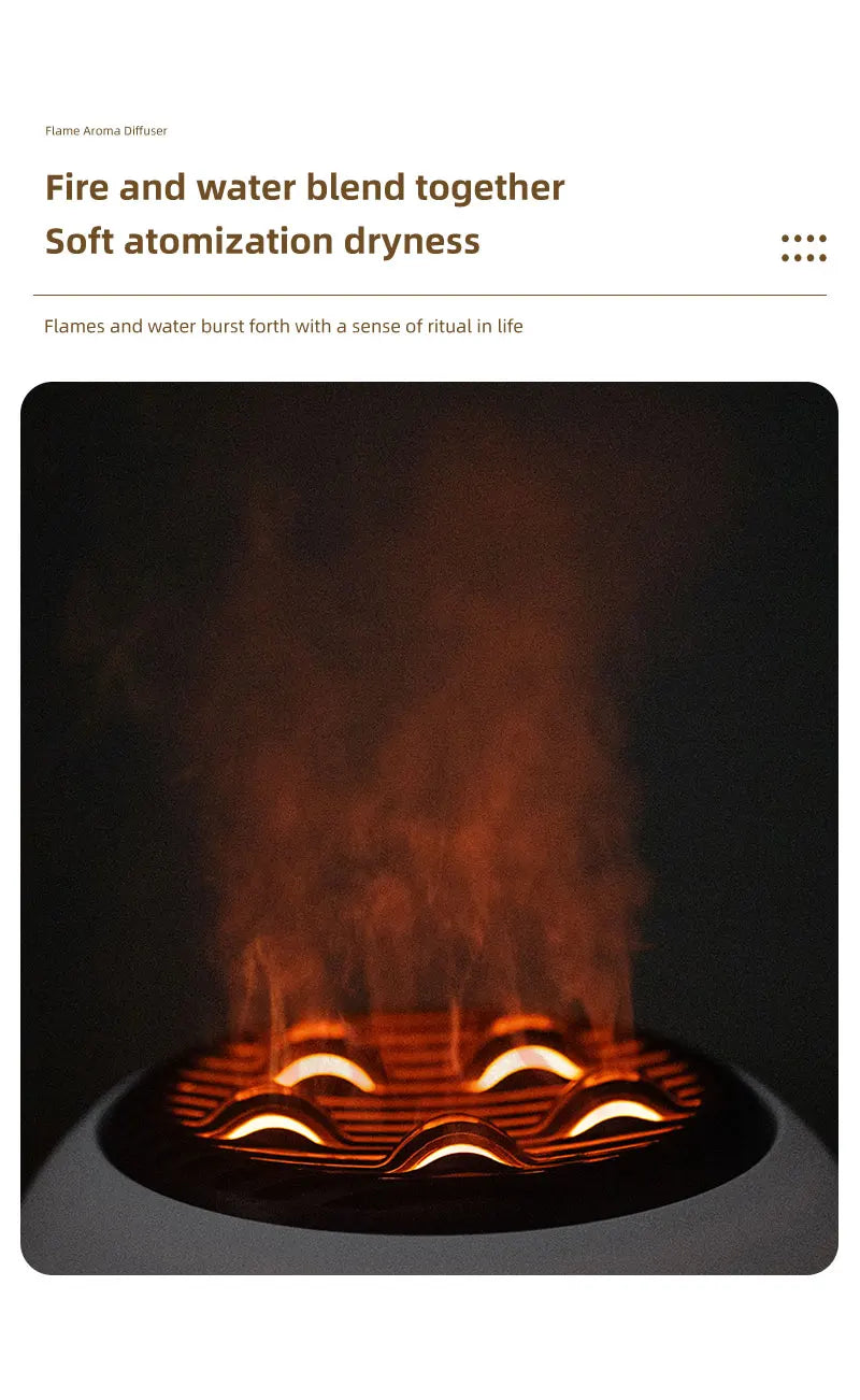 Flame Humidifier Dynamic Jellyfish Essential Oil Diffuser 350ML Air Humidifier Gradient Color Aroma Diffuser Desktop Night Light