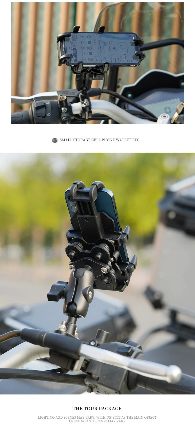 Motorcycle Bike Phone Holder w/ Shock Absorbe Handlebar Fork Stem Mount GPS Clip for 4.7-7.1 inch Shockproof Mobile Phone Stand - Nova Electronics