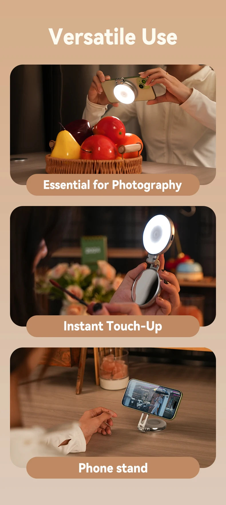 TELESIN Magnetic Phone Camera Shoot Hand Grip Phone Holder Shooting Aid Remote Control Handle for Iphone HUAWEI SAMSUNG Phone