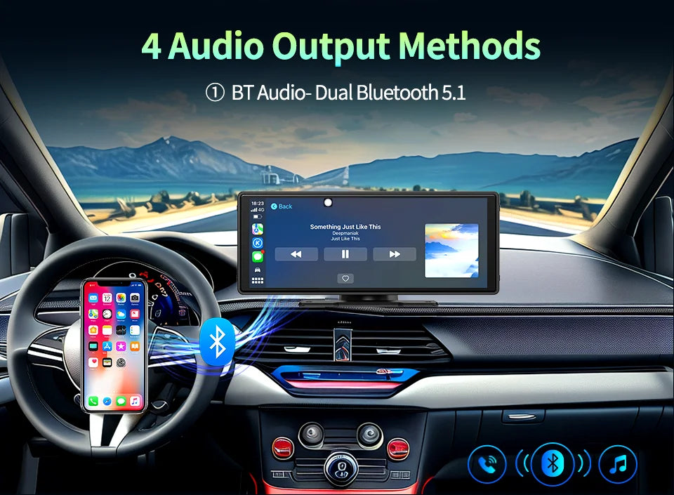 Smart 10.26" Touchscreen Dash Cam with Android 13 | Dual Bluetooth 5.1, CarPlay & Wireless Android Auto | 1080P Rear Camera, GPS, Night Vision - Nova Electronics