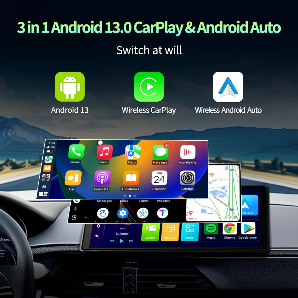 10.26 Inch Android 13 Rearview Mirror Dash Cam 8 Core CarPlay Android Auto 1080P GPS Bluetooth Touch Screen - Nova Electronics