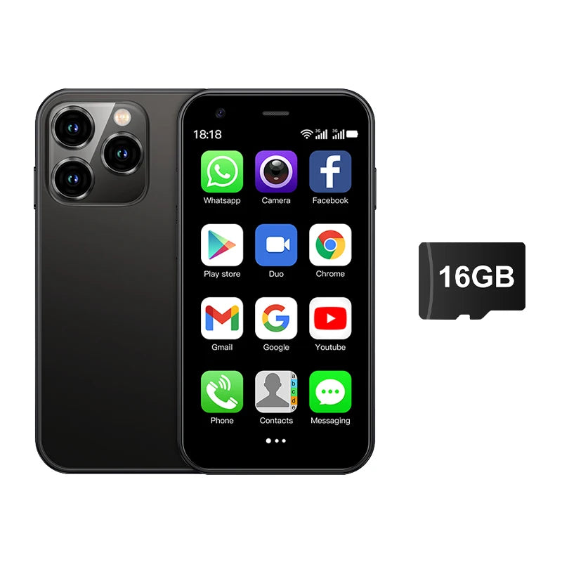 SERVO 15SE Mini Smartphone 3G WCDMA Android System WiFi Hotspot Play Store 3.0" Display Small Palm Smart Phones Dual SIM Standby