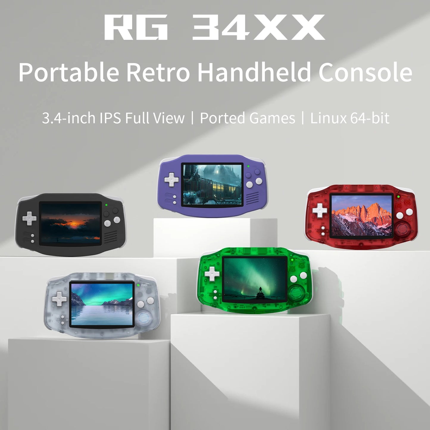 RG34XX Retro Handheld Game Console 3.4" IPS 720x480 Linux 3500mAh Bluetooth WiFi - Nova Electronics