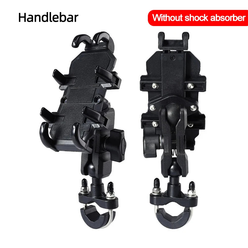 Motorcycle Bike Phone Holder w/ Shock Absorbe Handlebar Fork Stem Mount GPS Clip for 4.7-7.1 inch Shockproof Mobile Phone Stand - Nova Electronics