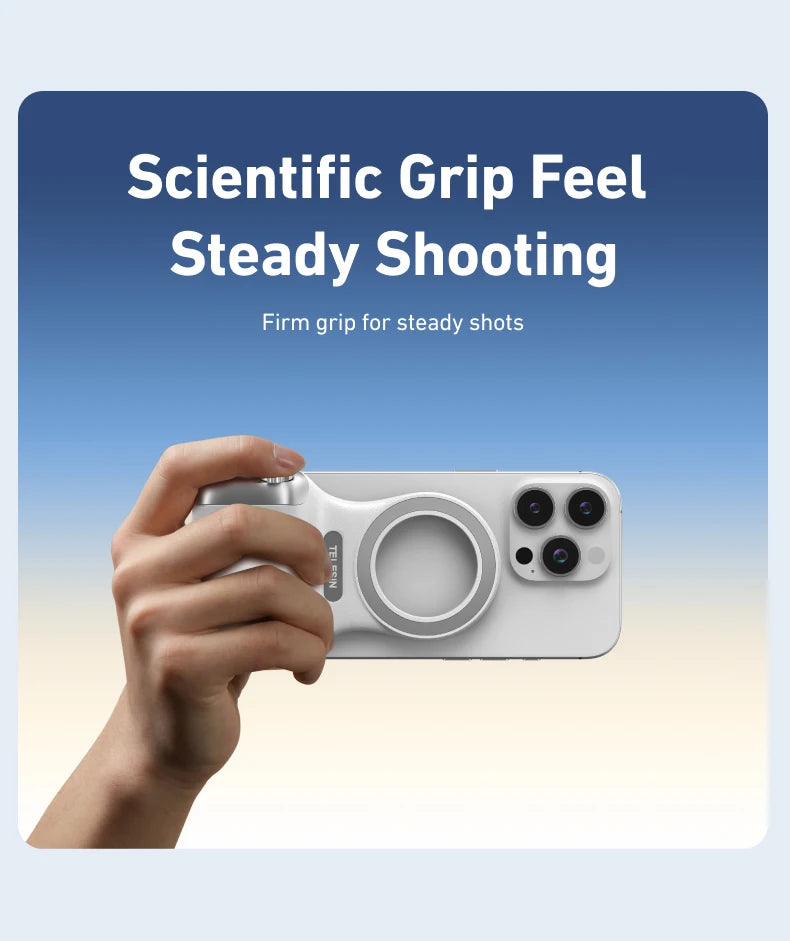 TELESIN Magnetic Phone Camera Shoot Hand Grip Phone Holder Shooting Aid Remote Control Handle for Iphone HUAWEI SAMSUNG Phone