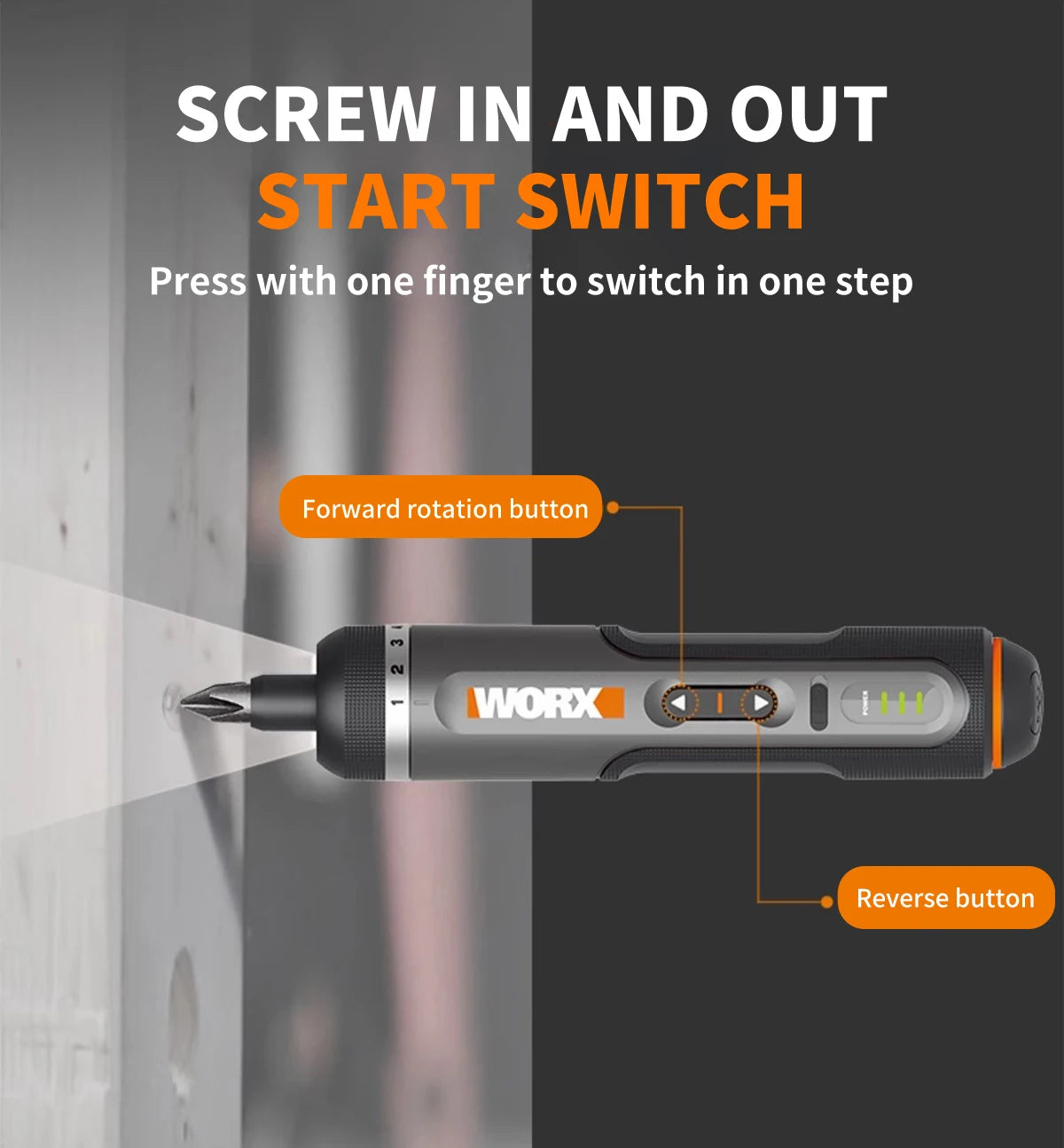 Worx 30 Bit Sets Power Tools WX242 Electrical Screwdriver Sets Smart Cordless drill Screwdrivers USB Rechargeable Handle 4V DIY - Nova Electronics