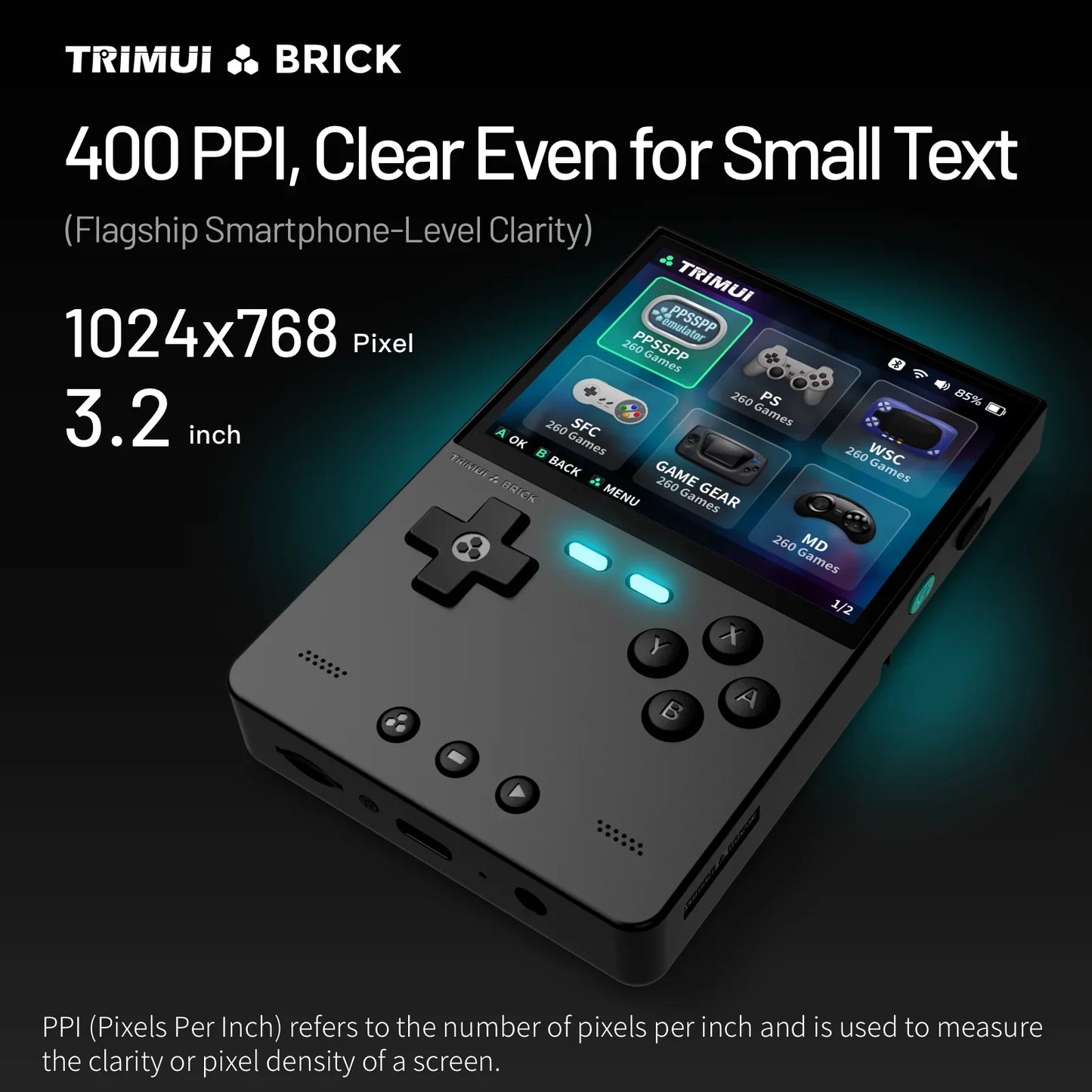 Handheld Game Console Retro Gaming Device 3.2" IPS Screen 12000+ Games Linux System RGB LED Lighting Metal Back Panel WiFi Bluetooth 3000mAh Battery Expandable Storage Up To 1TB Type-C Charging Portable Gaming - Nova Electronics