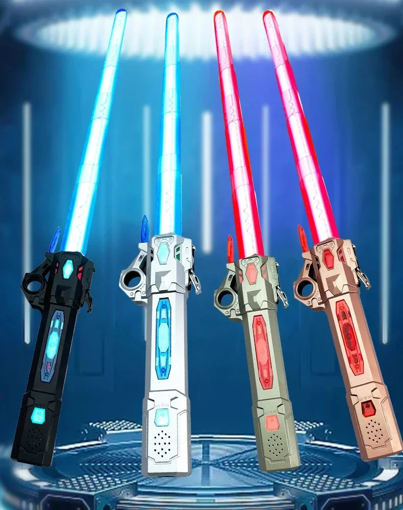 Glowing Telescopic Music Laser Sword – Flashing 2-in-1, Rotating Light & Decompression Fun for Kids & Adults