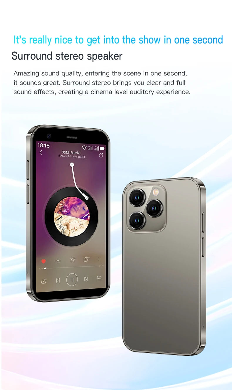 SERVO 15SE Mini Smartphone 3G WCDMA Android System WiFi Hotspot Play Store 3.0" Display Small Palm Smart Phones Dual SIM Standby