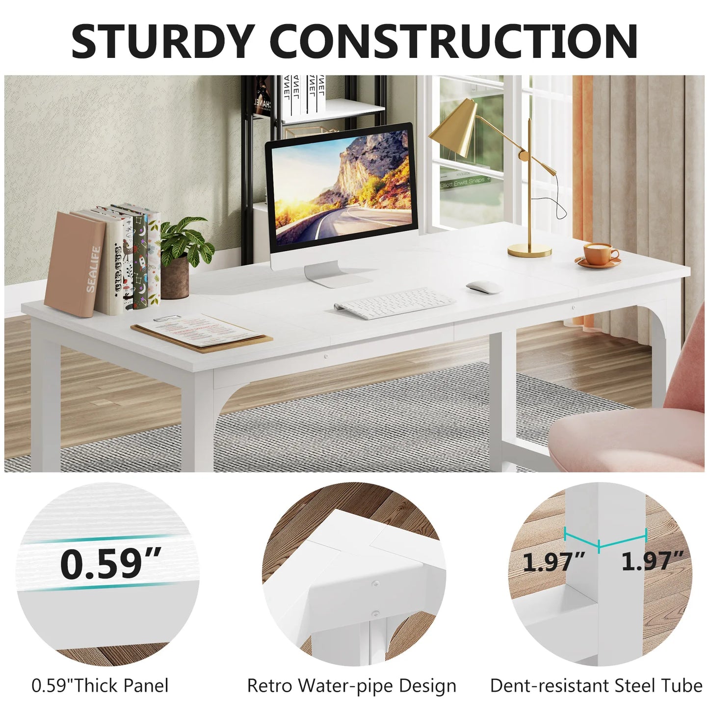 Tribesigns Large Office Desk Computer Table Study Writing Desk Workstation for Home Office Modern Computer Desk - Nova Electronics