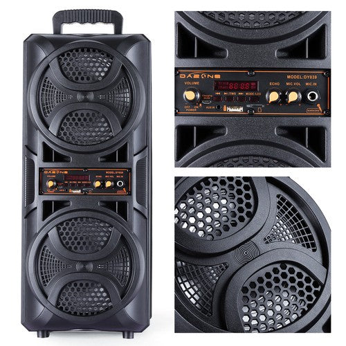 Portable Bluetooth Party Speaker Sub Woofer Heavy Bass Sound System & Mic lot - Nova Electronics