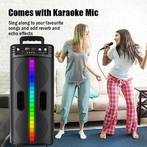 Portable Bluetooth Speaker: Heavy Bass Sound System for Parties & Events with Microphone - Wireless, Rechargeable, High-Fidelity Audio Experience - Nova Electronics