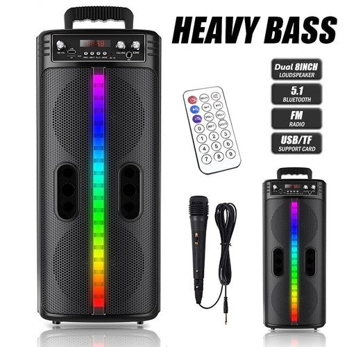 Portable Bluetooth Speaker: Heavy Bass Sound System for Parties & Events with Microphone - Wireless, Rechargeable, High-Fidelity Audio Experience - Nova Electronics