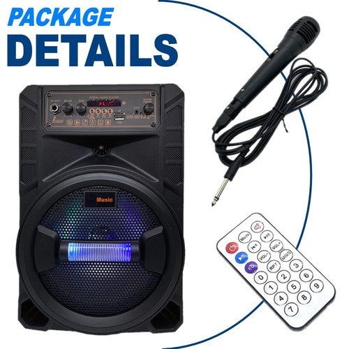 Portable 6000W Bluetooth Speaker Sub Woofer Heavy Bass Sound System Party & Mic - Nova Electronics