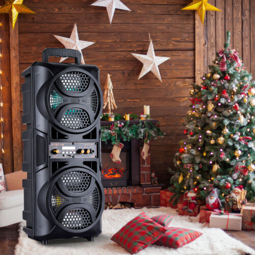 Portable Bluetooth Party Speaker Sub Woofer Heavy Bass Sound System & Mic lot - Nova Electronics
