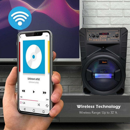 Portable Bluetooth Speaker: Heavy Bass Sound System for Parties & Events with Microphone - Wireless, Rechargeable, High-Fidelity Audio Experience - Nova Electronics