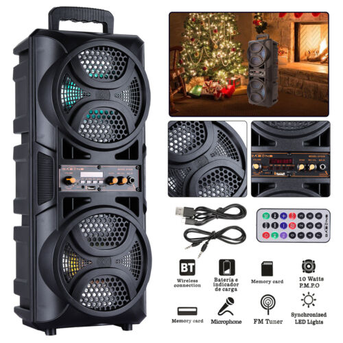 Portable Bluetooth Party Speaker Sub Woofer Heavy Bass Sound System & Mic lot - Nova Electronics