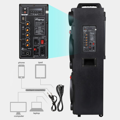 Portable Bluetooth Party Speaker Sub Woofer Heavy Bass Sound System & Mic lot - Nova Electronics