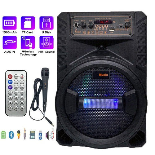 Portable 6000W Bluetooth Speaker Sub Woofer Heavy Bass Sound System Party & Mic - Nova Electronics