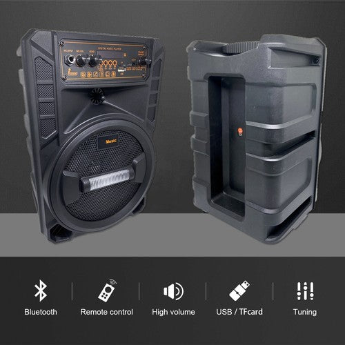 Portable 6000W Bluetooth Speaker Sub Woofer Heavy Bass Sound System Party & Mic - Nova Electronics