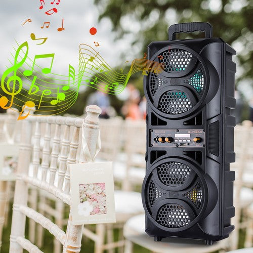 Portable Bluetooth Party Speaker Sub Woofer Heavy Bass Sound System & Mic lot - Nova Electronics