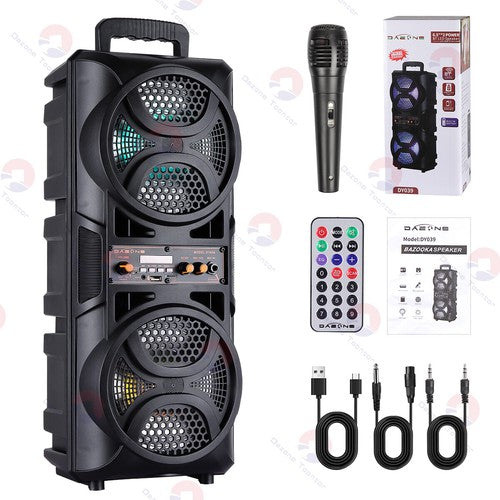 Portable Bluetooth Party Speaker Sub Woofer Heavy Bass Sound System & Mic lot - Nova Electronics
