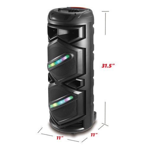 6000W Portable Bluetooth Speaker with Dual 8" Subwoofers – Deep Bass Wireless Party Sound System with Mic, FM, and Rechargeable Battery for Outdoor Events, Home Gatherings & Karaoke - Nova Electronics