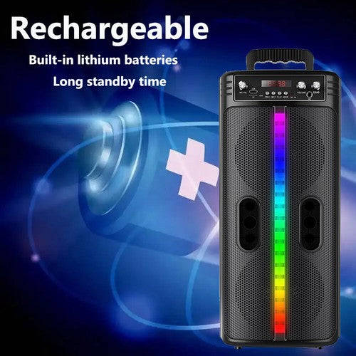 Portable Bluetooth Speaker: Heavy Bass Sound System for Parties & Events with Microphone - Wireless, Rechargeable, High-Fidelity Audio Experience - Nova Electronics