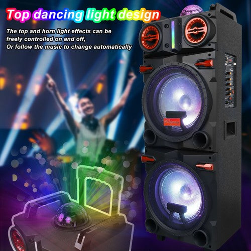 Portable Bluetooth Party Speaker Sub Woofer Heavy Bass Sound System & Mic lot - Nova Electronics