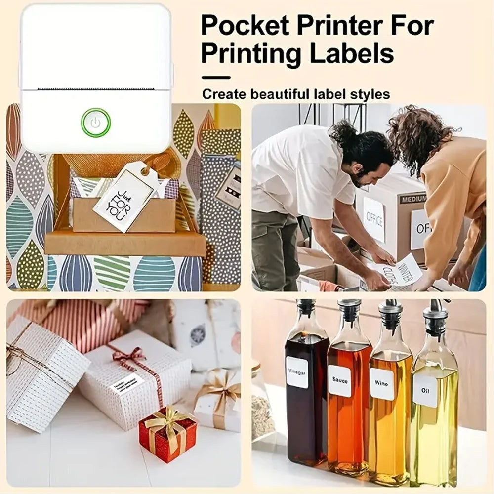 Mini Pocket Thermal Printer – Inkless Bluetooth Sticker Maker for Journaling, Photos & Notes | Portable 203DPI Printer with Free Cut & 57mm Roll Feed - Nova Electronics