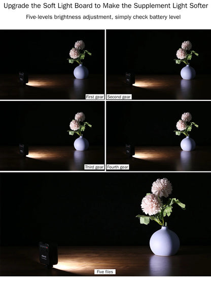 Ulanzi VL49 6W Mini Vlog LED Fill Light White 2000mAh 5500K Zoom Lighting Photographic Lighting Video Phone Selfie Fill Lamps