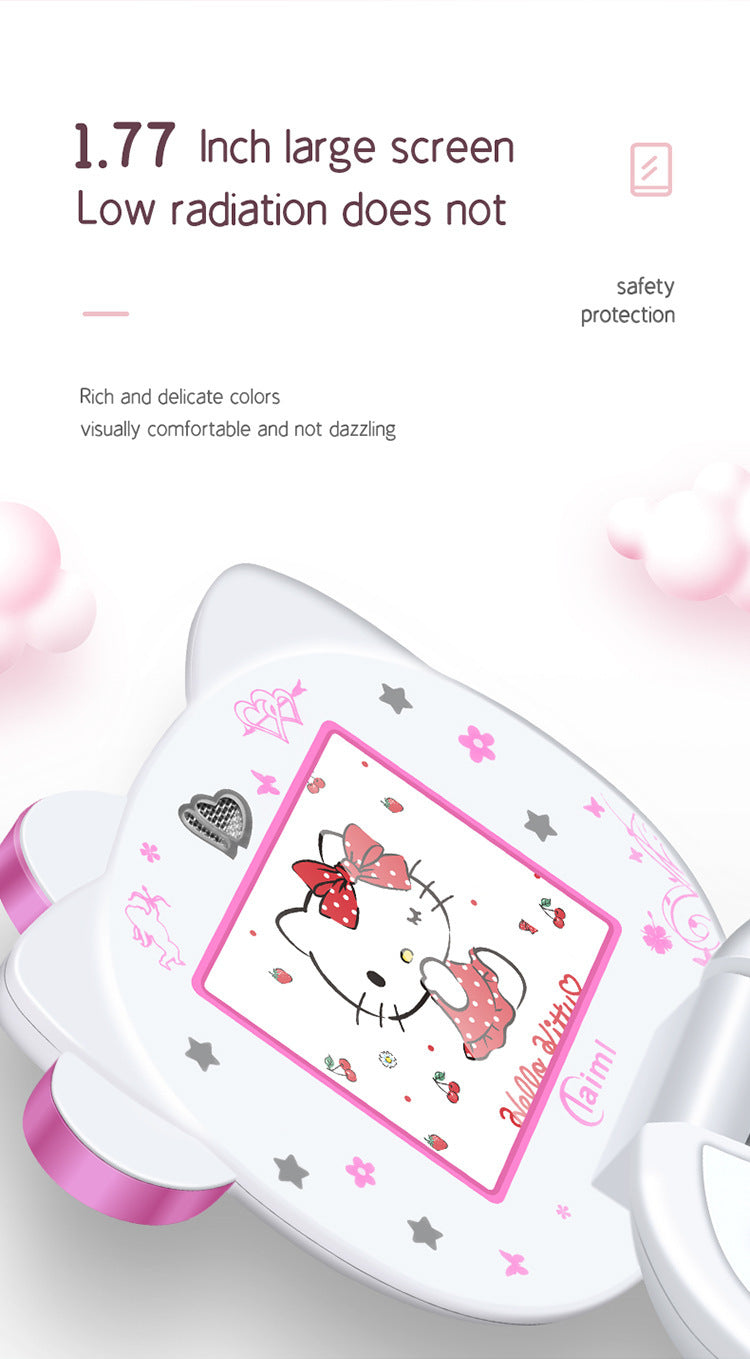 2024 New Kawaii Sanrio Hello Kitty Flip Phone Cartoon Cute Children White Pink Mini Phone Birthday Gifts For Kids Toys For Girls