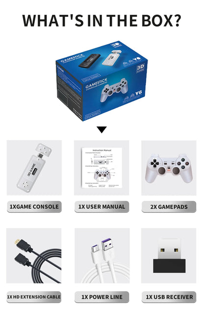 BOYHOM Y6 Retro Game Console 4K 60fps HDMI Output Low Latency GD10 TV Game Stick Dual Handle Portable Home Game Console for GBA