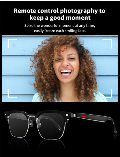 SENBONO E13 Smart Glasses with Blue Light Filter Lenses, Built-in Mic & Speakers, Touch Controls, Voice Assistant for Calls & Music, Android/iOS Compatible